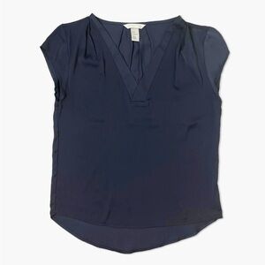 H&M Conscious Dark Grey V-Neck Sleeveless Blouse Top Size 2